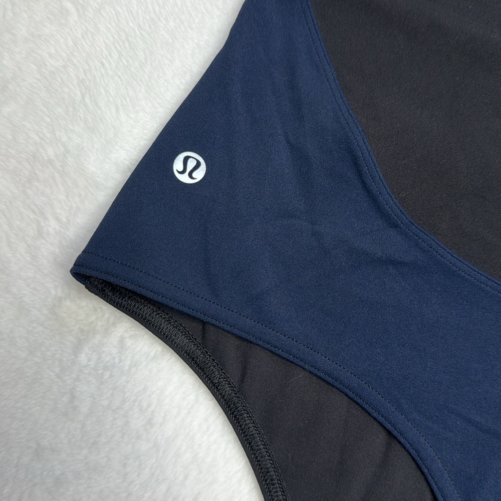 Lululemon one piece thong body suit True Navy and Black, size 8 - Picture 12 of 15